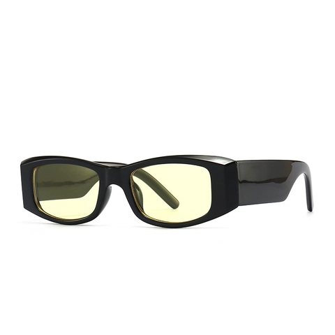 Retro Rechteckige Sonnenbrille Kunststoffrahmen AC Gläser UV400 Schutz Mode Moderne Street Style Vintage Brillen Für Frauen