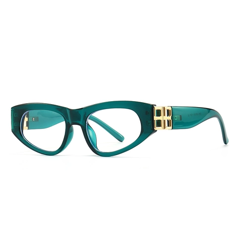 Occhiali Anti Luce Blu Occhio Di Gatto Moda Montatura PC Metallo Lenti Trasparenti Retro Per Uomini Donne