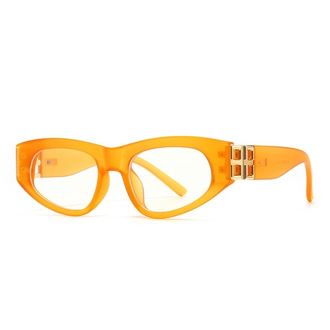 Occhiali Anti Luce Blu Occhio Di Gatto Moda Montatura PC Metallo Lenti Trasparenti Retro Per Uomini Donne