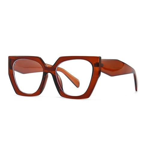 Retro Oversized Cat Eye Glasses Anti Blue Light UV400 Protection PC Geometric Frame Fashion Eyewear For Women Men