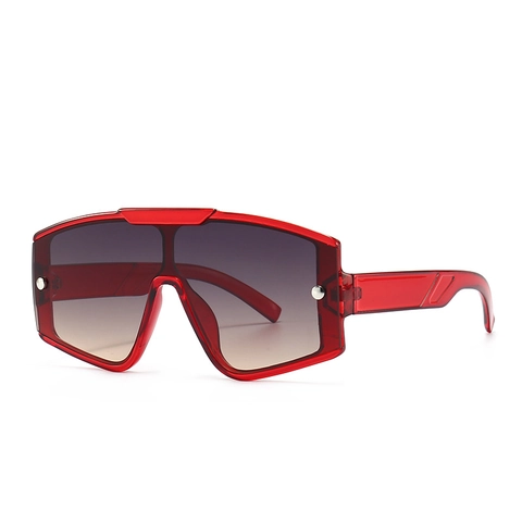 Vintage Übergroße Flat Top Shield Sonnenbrille UV400 Schutz Einteilige PC Linse Großer Rahmen Mode Sonnenbrille Für Damen Herren