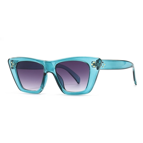 Occhiali Da Sole Cat Eye Retrò Quadrati Flat Top Decorazione Con Rivetti Protezione UV400 Moda Streetwear Unisex