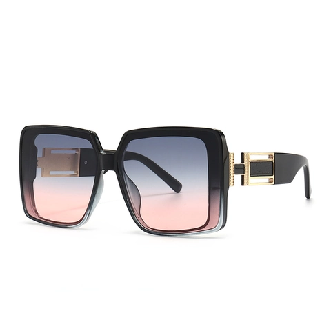 Quadratische Sonnenbrille Mit Großem Rahmen PC Metall UV400 Schutz Vintage Verlaufslinsen Mode Hohlmetallbügel Für Damen Herren Trendbrillen