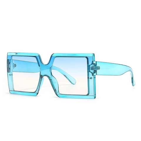 Square Sunglasses PC Frame UV400 Protection Jelly Gradient Colors Retro Oversized Shades For Women Men INS Trendy