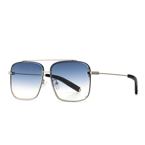 Square Sunglasses Metal Frame Gradient PC Lens Retro Modern Oversized Eyewear For Women Men UV400 Protection
