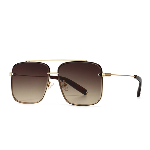 Square Sunglasses Metal Frame Gradient PC Lens Retro Modern Oversized Eyewear For Women Men UV400 Protection