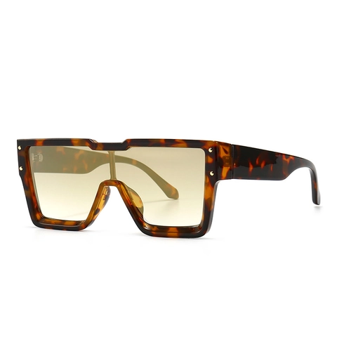 Mode Oversize Quadratische Sonnenbrille Für Damen Herren Flat Top Retro Kunststoffrahmen Nietendekor Verlaufsgläser UV400