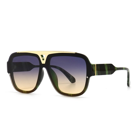 Oversized Sunglasses Women Retro Modern PC Frame Metal Hollow Bridge UV400 Gradient Lens Fashion Square Outdoor Eyewear