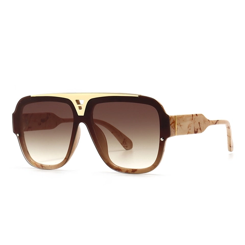 Oversized Sunglasses Women Retro Modern PC Frame Metal Hollow Bridge UV400 Gradient Lens Fashion Square Outdoor Eyewear