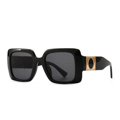 Oversized Square Frame Sunglasses Vintage Retro UV400 Plastic Metal Fashion Eyewear Women Men