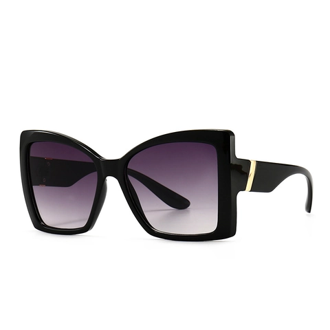 Fashion Square Cat Eye Sunglasses For Women UV400 Protection Gradient Lens Plastic Metal Frame Street Style Eyewear
