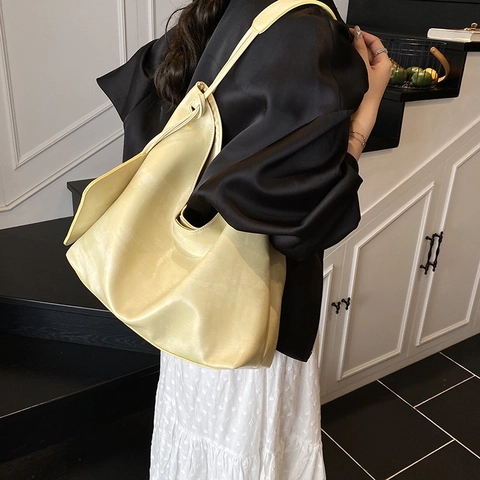 Große Kapazität PU Leder Shopper Damen Vintage Hobo Schultertasche Und Innentasche Einfache Pendler Handtasche