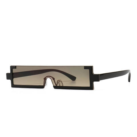 Rectangular Pixel Sunglasses Metal Frame UV400 Protection Fashion Square Eyewear Futuristic Street Style For Women Men