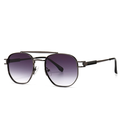 Lunettes De Soleil Aviateur Monture Métallique Double Pont Protection UV400 Verres Dégradés Mode Rétro Pour Hommes Et Femmes