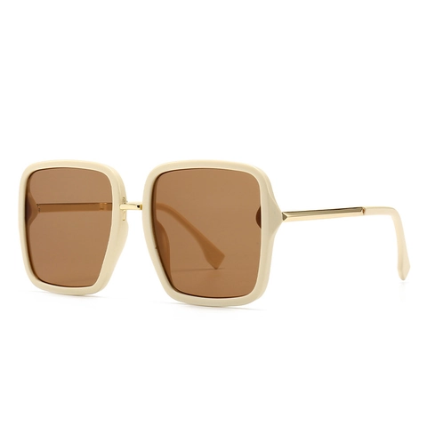 Lunettes De Soleil Carrées Oversize Rétro Protection UV400 Monture PC Branches En Métal Mode Pour Hommes Femmes