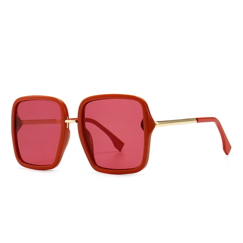 Lunettes De Soleil Carrées Oversize Rétro Protection UV400 Monture PC Branches En Métal Mode Pour Hommes Femmes