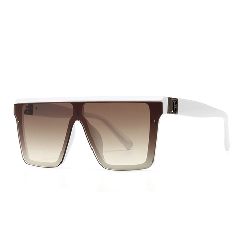 Oversized Vierkante Zonnebril Dames Flat Top PC Frame UV400 Bescherming Gradiënt Lenzen Retro Mode Trendy Brillen