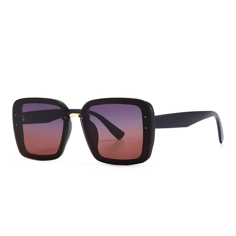 Trendige Oversize Quadratische Sonnenbrille Für Damen Moderner Ins Stil Verlauf PC Gläser UV400 Schutz Retro Kunststoffrahmen