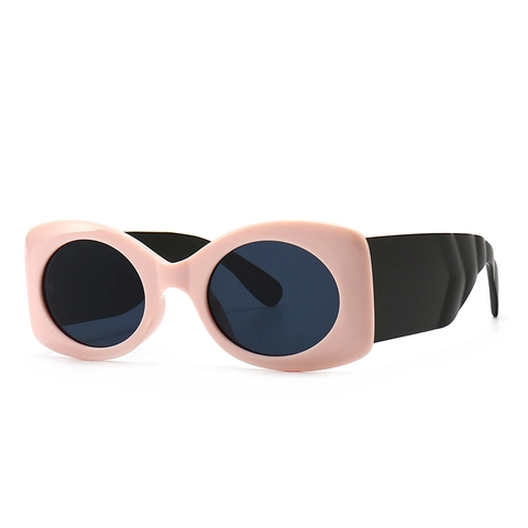 Retro Oval Sunglasses For Women Men Thick Plastic Frame UV400 Protection Vintage Wide Temples Fashion Sun Glasses