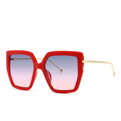 Square Big Frame Sunglasses Retro Vintage Plastic Metal Frame PC Gradient Lenses UV400 Protection For Women Men