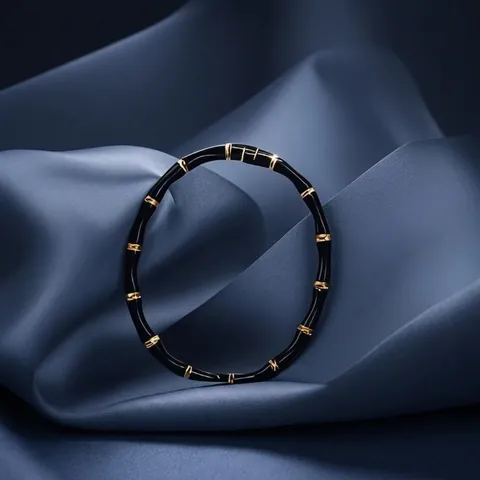 Pulsera De Bambú Acero Inoxidable Esmalte Simple Diseño De Nicho De Moda Joyería Para Mujeres