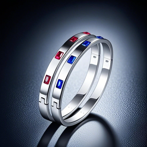 Bracciale Rigido In Acciaio Inossidabile Con Zirconi Cubici Colorati Rettangolari Gioielli Di Lusso Minimalisti Da Donna