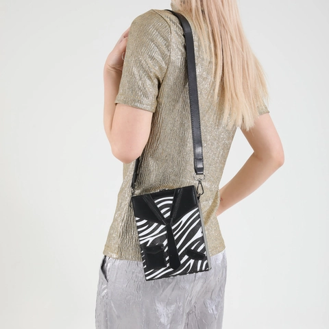 Bolso Bandolera Box Con Diseño De Traje Y Corbata Cuero PU Estampado De Serpiente Y Cebra Bolso De Hombro Para Mujer