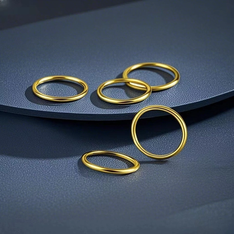 Anillo De Banda Minimalista De Acero Inoxidable Joyería De Moda Pulida Fina Y Lisa Para Mujeres