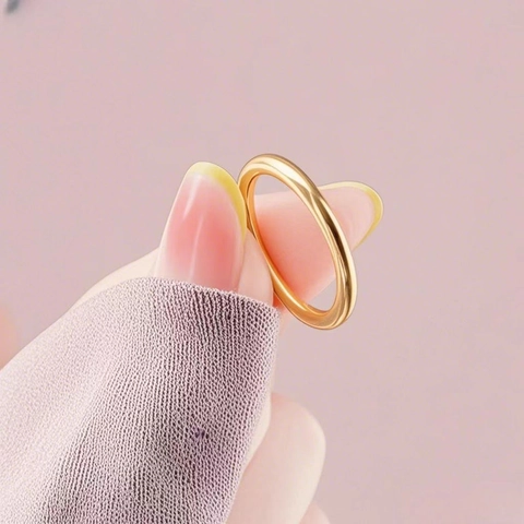 Minimalist Stainless Steel Plain Band Ring For Women Gold Rose Gold Steel Color Geometric Round Wire Finger Ring Jewelry