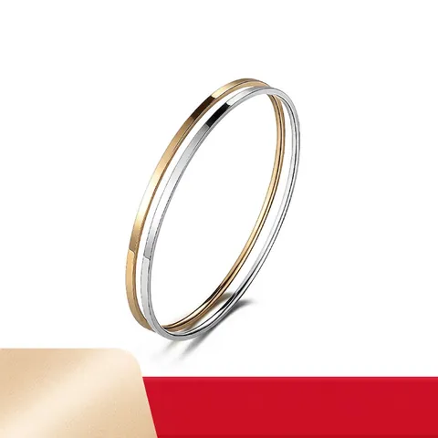 Brazalete De Acero Inoxidable Minimalista Para Mujer Pulido De Alto Brillo Fino Suave Impermeable Joyería