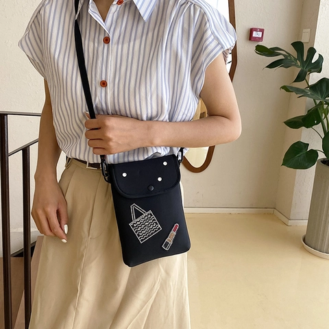 Women Mini Crossbody Mobile Phone Bag Rhinestone Butterfly Bow Lipstick Decor Fashion PU Leather Adjustable Strap Casual Pouch