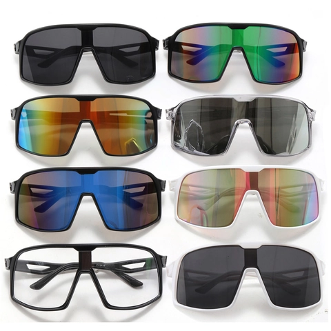 Oversized Vierkante Sportzonnebril UV400 Bescherming Winddichte Wielerbril Kunststof Frame Outdoor Unisex Mode