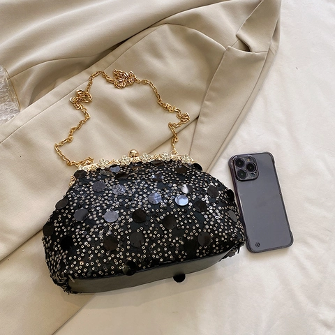 Sequin Strass Abendtasche Clutch Umhängetasche Mit Kette Vintage Elegant Party Handtasche Für Damen