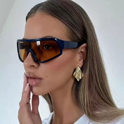 Occhiali Da Sole Shield Oversize Da Donna Retro Y2K Futuristici Pezzo Unico Avvolgenti Outdoor UV400 Montatura In Plastica