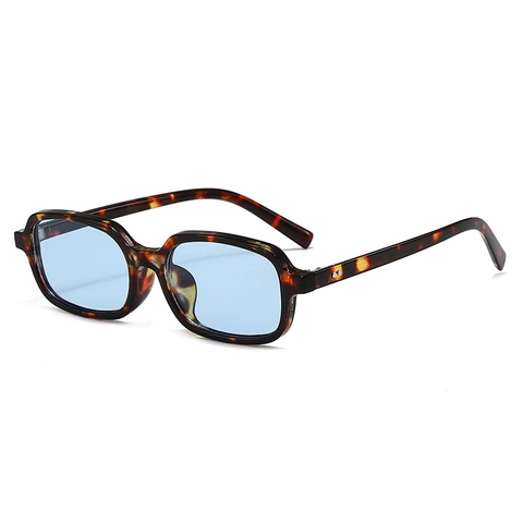 Gafas De Sol Cuadradas Pequeñas Retro Para Mujeres Hombres Montura Plástico UV400 Decoración Remaches Chic