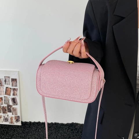 Glitzer Pailletten Damen Umhängetasche PU Box Quadratische Abendhandtasche Crossbody Party Schick Elegant Mode