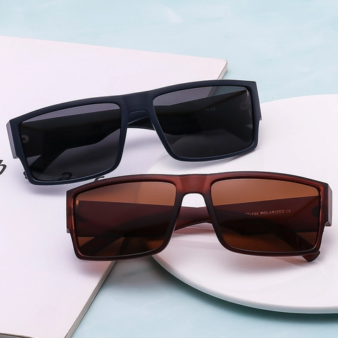 Men Polarized Sunglasses UV Protection PC Frame Square Rectangular Outdoor Driving Fashion Eyewear