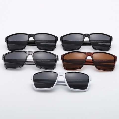 Square Polarized Sunglasses UV400 Protection Outdoor Riding Cycling Driving Unisex Plastic Frame PC Lens Fashion