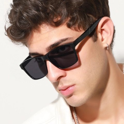 Square Polarized Sunglasses UV400 Protection Outdoor Riding Cycling Driving Unisex Plastic Frame PC Lens Fashion