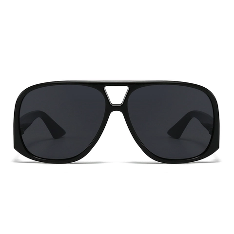 Lunettes De Soleil Aviateur Grande Monture Double Pont Rétro Vintage Mode Écaille Plastique UV400 Hommes Femmes