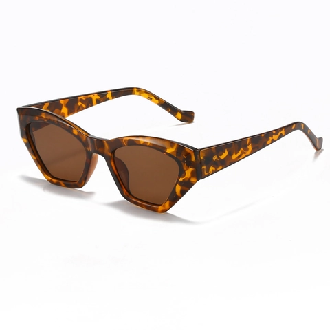 Retro Katzenaugen Sonnenbrille Geometrischer Dicker Rahmen UV400 Schutz PC Material Vintage Mode Brillen Für Damen