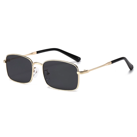 Vintage Rechteckige Sonnenbrille Metallrahmen Klassisch Retro UV400 Schutz Mode Brillen Unisex