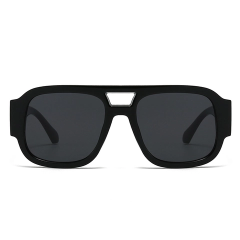 Gafas De Sol Retro De Gran Tamaño Con Doble Puente Montura De Plástico Cuadrada Protección UV400 Moda Vintage Para Hombres Mujeres
