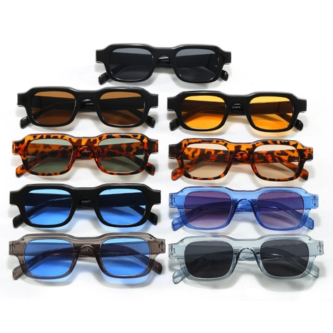 Gafas De Sol Cuadradas Montura De Plástico Lente AC Retro Pequeñas Protección UV Hip Hop Fiesta Moda Para Mujeres