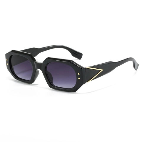 Geometrische Polygonale Zonnebril Mode Retro Kunststof Frame AC Lens Metalen Decoratie Outdoor UV Bescherming Vrouwen Mannen