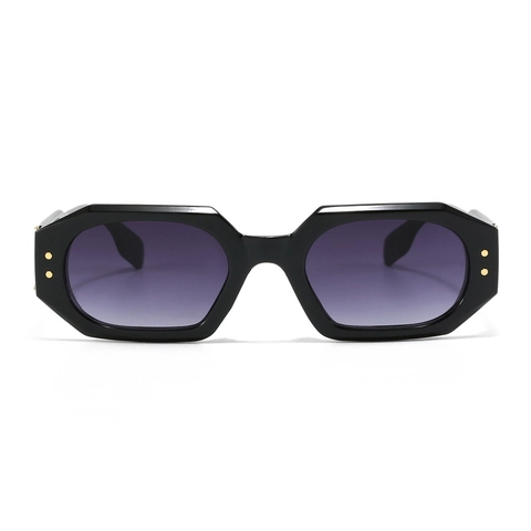 Geometrische Polygonale Zonnebril Mode Retro Kunststof Frame AC Lens Metalen Decoratie Outdoor UV Bescherming Vrouwen Mannen