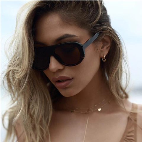 Fashion Oversized Aviator Sunglasses Large Frame UV400 Protection PC Plastic For Women Men Outdoor Travel Vintage Style