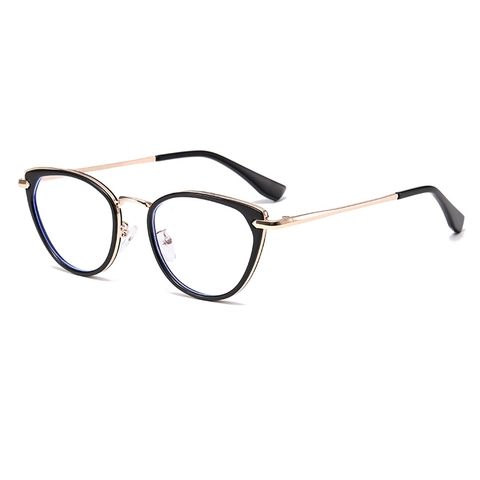 Montatura Occhiali Donna Gatto Metallo Protezione Luce Blu Vintage Lega di Rame Occhiali Ottici per Ufficio Quotidiano