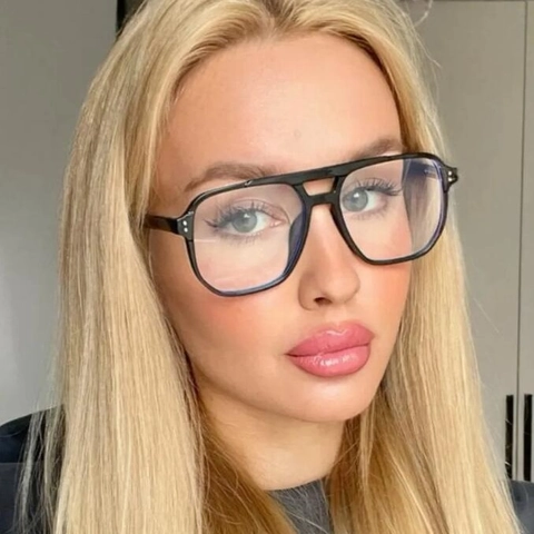 Occhiali Da Sole Aviator Retrò Montatura In Plastica Doppio Ponte Protezione UV400 Occhiali Oversize Unisex