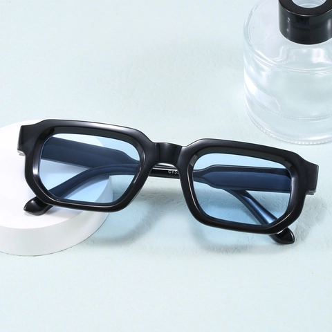 Occhiali Da Sole Quadrati Retrò Montatura Spessa Rettangolare In Plastica Protezione UV Per Uomo E Donna Moda Versatile